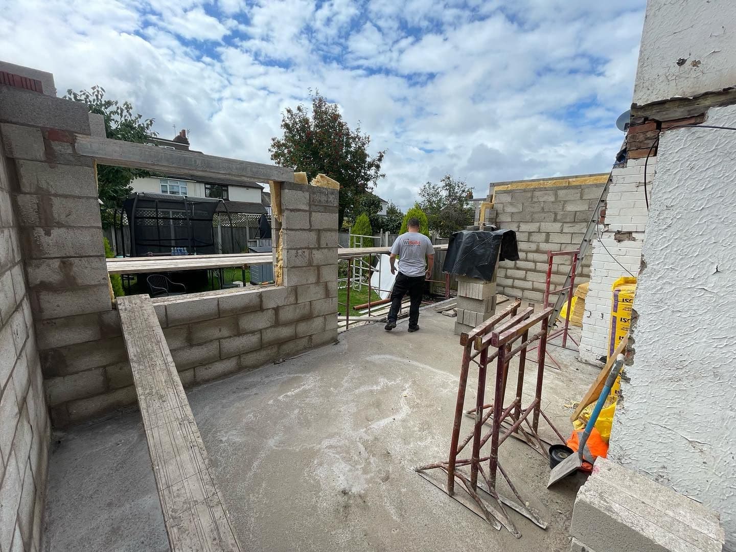 Extension foundation construction